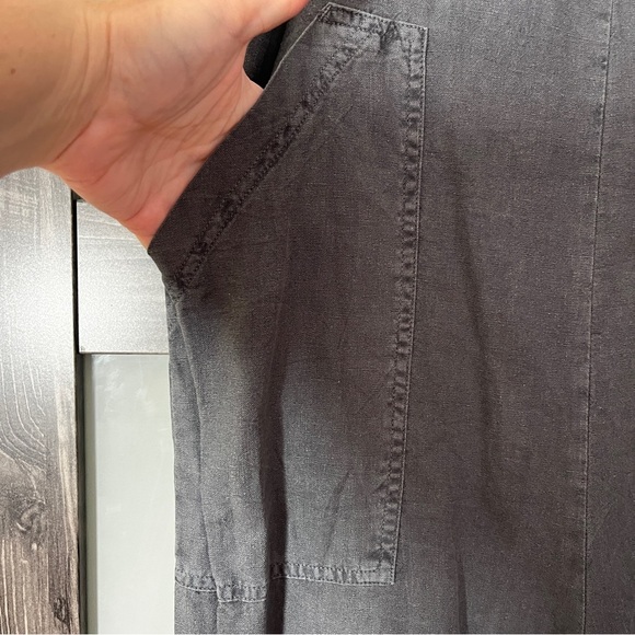 Universal Thread Charcoal Linen Blend Lagenlook Overalls Women's Small - Picture 3 of 8